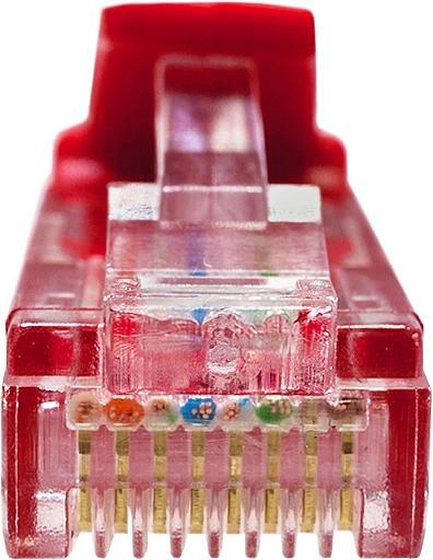 Патч-корд Suprlan 10-0154 UTP RJ-45 вил.-вилка RJ-45 кат.5E 3м красный LSZH 0.483AWG фото 2