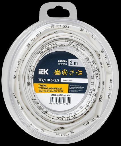 Трубка термоусадочная ТТУ нг-LS 5/2,5 белая (2м/упак) IEK фото 1