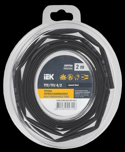 Трубка термоусадочная ТТУ нг-LS 4/2 черная (2м/упак) IEK фото 1