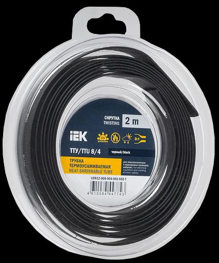 Трубка термоусадочная ТТУ нг-LS 8/4 черная (2м/упак) IEK фото 1