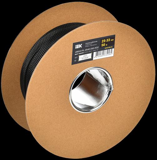 Оплетка кабельная 25-33мм полиэстер 50м черная IEK фото 1