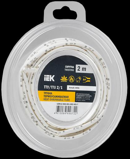 Трубка термоусадочная ТТУ нг-LS 2/1 белая (2м/упак) IEK фото 1
