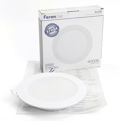 Светильник светодиодный ДВО-24w 4000K 2160Лм slim белый Feron.ONE фото 10