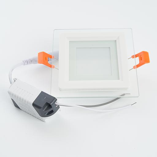 Светильник светодиодный ДВО-6w 4000K 480Лм квадратный со стеклом белый фото 2