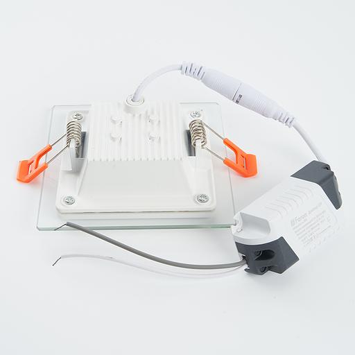 Светильник светодиодный ДВО-6w 4000K 480Лм квадратный со стеклом белый фото 3