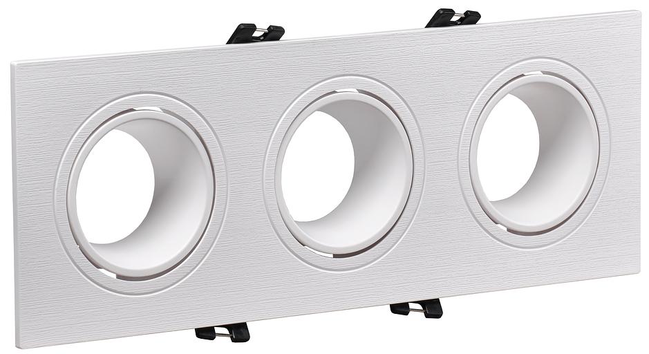 LIGHTING Светильник 4103 встраиваемый под лампу 3хMR16 квадрат пластиковый белый IEK фото 1