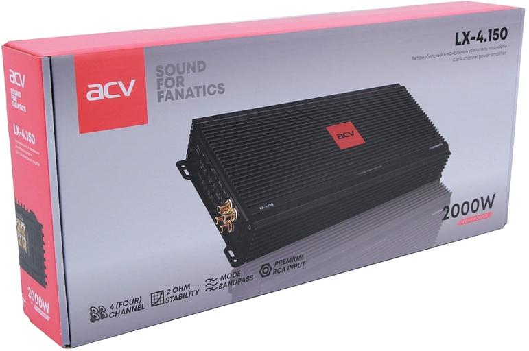 Усилитель автомобильный ACV LX-4.150 четырехканальный фото 5