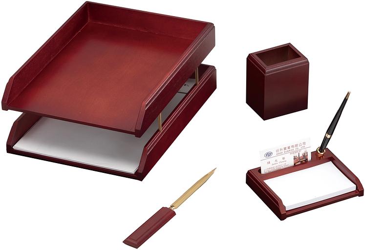 Настольный набор Good Sunrise M4C-10A (4 предмета) красное дерево дерево бордовый/черный фото 1