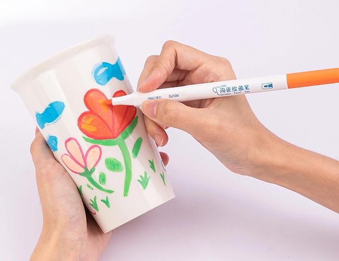 Фломастеры для керамики Deli SU100 Невентилируемый 5цв. ПВХ-бокс (5шт.) фото 2