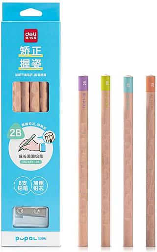 Карандаш ч/г Deli HC123-2B Pupal 2B коробка (8шт) + точилка фото 1