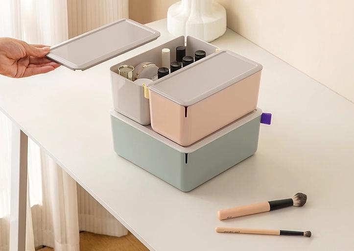 Короб для хранения Deli XDM10green 1отд. 212x105x93.5мм зеленый/серый пластик фото 3