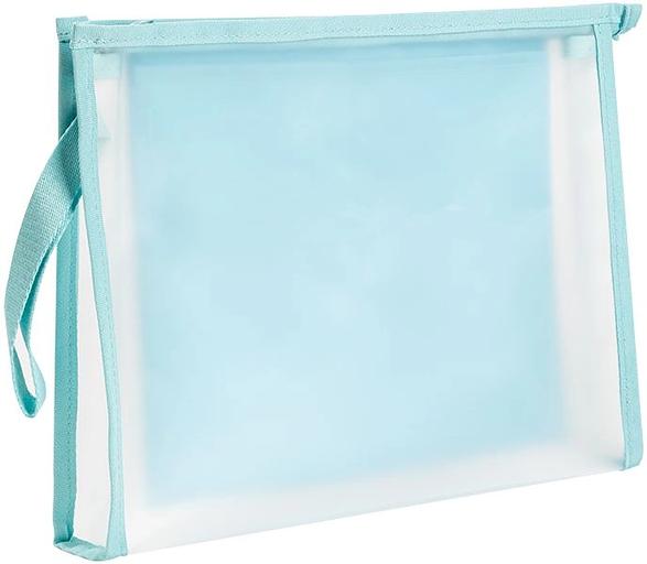 Папка на молнии ZIP Deli PP109BLUE A4 ЭВА прозрачный внутр. цвет молнии голубой 2 внутр. кармана фото 1