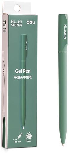 Ручка гелев. Deli Nusign (NS552GREEN) зеленый d=0.5мм черн. черн. кор.карт. автом. фото 1
