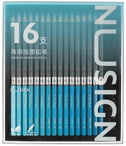 Карандаш ч/г Deli NS732 Nusign 2H*1, HB*2, 2B*3, 4B*3, 6B*2, 8B*2, 10B*1, 12B*1, 14B*1 коробка (16шт) 16 карандашей фото 1
