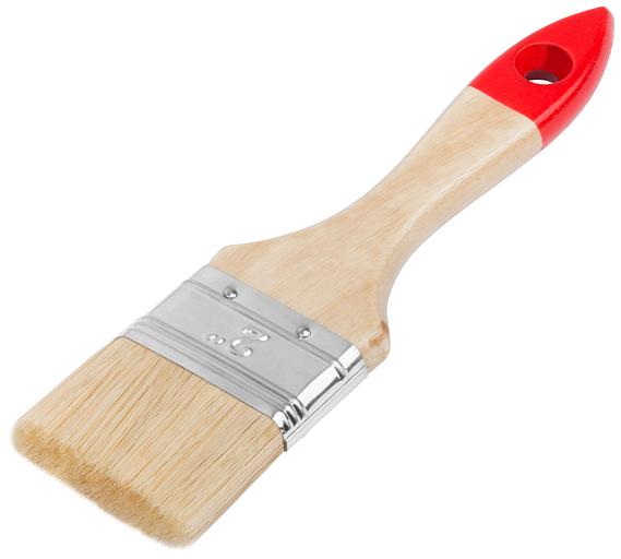 Кисть флейцевая ''Стандарт'', натур.светлая щетина, деревянная ручка 2'' (50 мм) фото 2