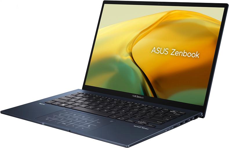 Ноутбук Asus Zenbook 14 UX3402VA-KP696 Core i5 13500H 16Gb SSD512Gb Intel Iris Xe graphics 14" IPS WQXGA (2560x1600) noOS blue WiFi BT Cam Bag (90NB10G1-M014W0) фото 2