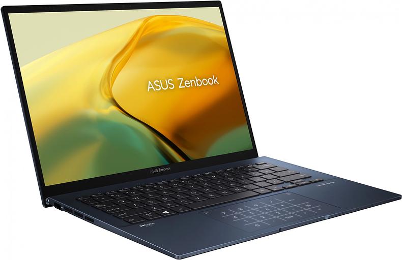 Ноутбук Asus Zenbook 14 UX3402VA-KP696 Core i5 13500H 16Gb SSD512Gb Intel Iris Xe graphics 14" IPS WQXGA (2560x1600) noOS blue WiFi BT Cam Bag (90NB10G1-M014W0) фото 3