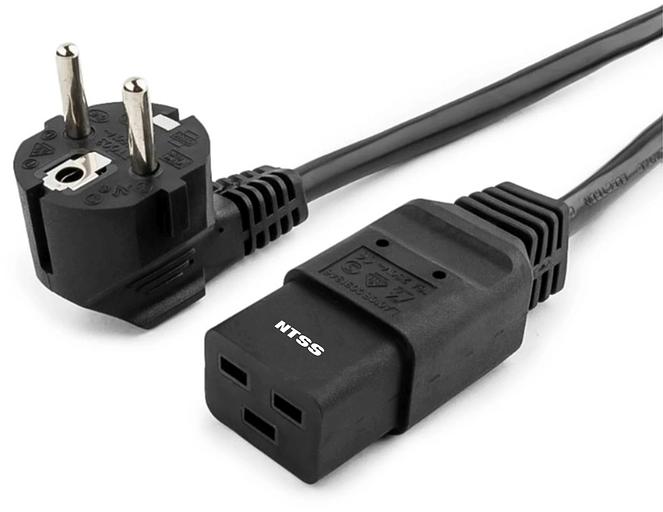 Шнур питания NTSS NTSS-PC19771 C19-Schuko проводник.:3x1.5мм2 1.8м 220/250В 16А черный фото 2