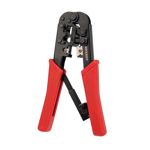 Инструмент обжимной Rexant HT-568R 12-3432 для RJ-45/RJ-12/RJ-11 (упак:1шт) красный фото 1