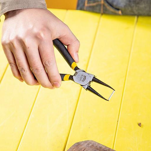 Съемники Deli Прямой съемник внутренних стопорных колец Deli DL0341 175мм, сталь HRC50-54, прорезиненная рукоять фото 6