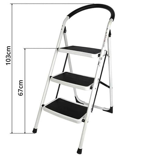 Стремянка Deli Стремянка стальная трехступенчатая Deli DL509013 макс.высота 670мм, до 150кг, ступени 360x270мм фото 4