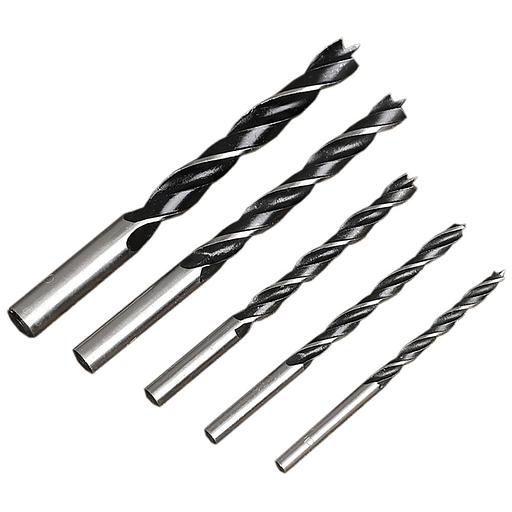 Набор оснастки Deli Набор сверл по дереву 5 шт (4/5/6/8/10 мм) Deli DH-MGZ005-ED1 сталь 45#, пласт.кейс фото 2