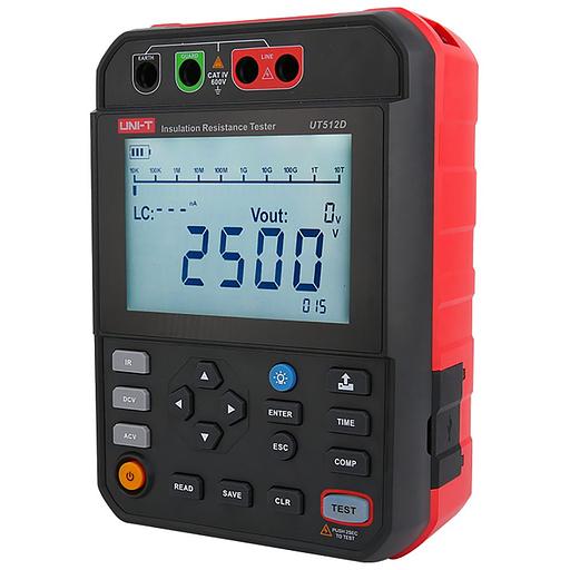 Измеритель сопротивления изоляции UT512D до 2,5 кВ, до 1 ТОм память на 999 измерений, CAT IV 600 В фото 2