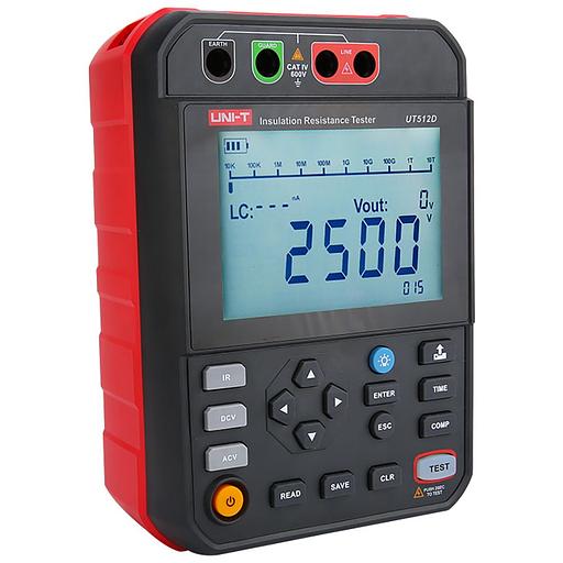 Измеритель сопротивления изоляции UT512D до 2,5 кВ, до 1 ТОм память на 999 измерений, CAT IV 600 В фото 3