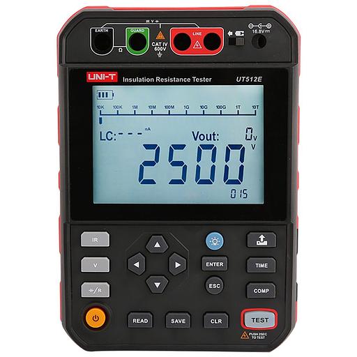 Измеритель сопротивления изоляции UT512E напряжение до 2,5 кВ, сопротивление до 2,5 ТОм, память на 999 значений, CAT IV 600 В фото 1