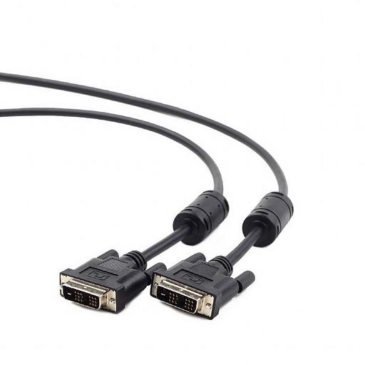 Кабель Cablexpert Кабель DVI-D single link Cablexpert CC-DVI-BK-6, 19M/19M, 1.8м, черный, экран, феррит.кольца, пакет {60} (081535) фото 1