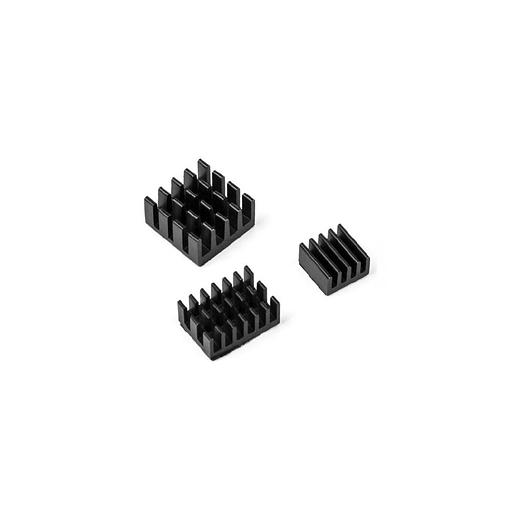 Радиатор ACD RA537 Набор радиаторов ACD Black 3 in 1 Heat Sink Set Aluminum (15x10x5мм, 14x14x6мм и 8.8x8.8x5мм) for Raspberry Pi 4B комплект из 3шт фото 1