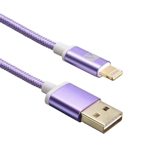 Кабели USB ACD USB кабель ACD-Style Lightning; USB-A 2-сторонние коннекторы, нейлон, 1м, фиолетовый (ACD-U913-P6P) фото 1