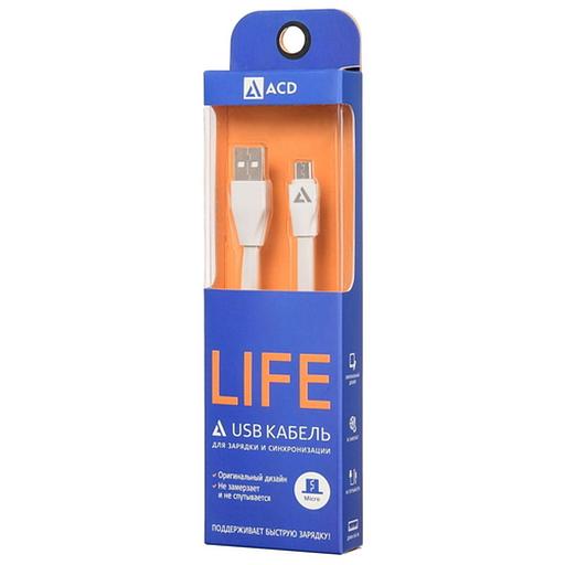 Кабели USB ACD USB кабель ACD-Life MicroUSB; USB-A TPE, 1м, белый (ACD-U920-M1W) фото 4