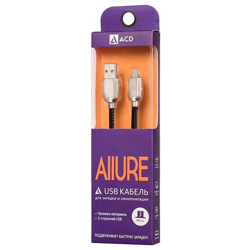 Кабели USB ACD USB кабель ACD-Allure MicroUSB; USB-A Кожа, 1м, черный (ACD-U926-M1B) фото 3