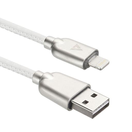 Кабели USB ACD USB кабель ACD-Allure Lightning; USB-A Кожа, 1м, белый (ACD-U926-P5W) фото 1