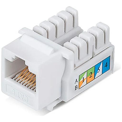 Rexant (02-0254) Модуль Keystone Jack RJ-45(8P8C), UTP неэкранированный, CAT 6, тип 90 градусов, белый PRO фото 1