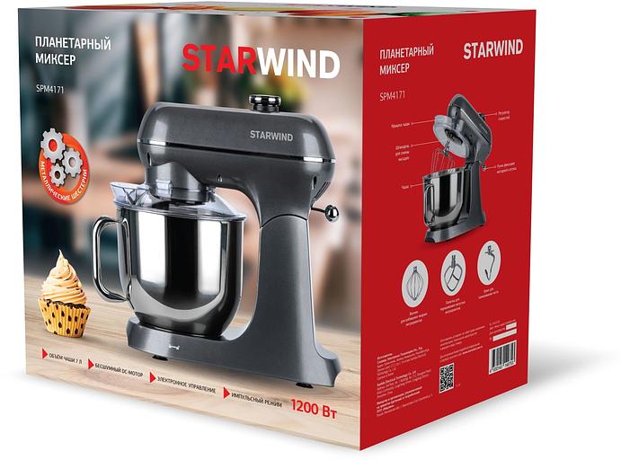 Миксер планетарный Starwind SPM4171 1200Вт серебристый фото 8