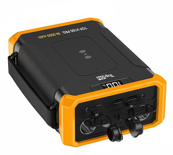 Мобильный аккумулятор TopON TOP-X100Pro 96000mAh 180W 5A беспров.зар. черный/желтый (103098) фото 1