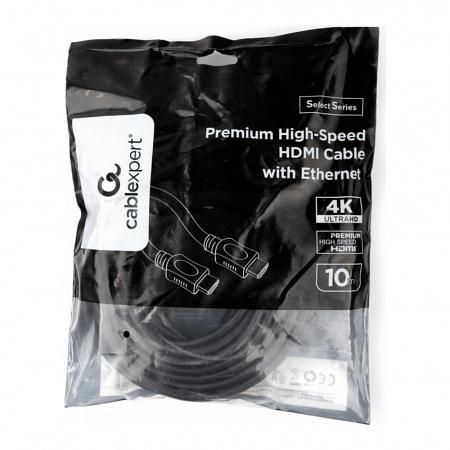 Кабель HDMI Cablexpert CC-HDMI4L-10M (10м, v2.0, 19M/19M, серия Light, черный, позол.разъемы, экран, пакет) (CC-HDMI4L-10M) фото 2