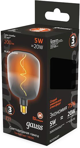 Лампа филам. Gauss Filament V140 5Вт цок.:E27 шар 220B св.свеч.бел.теп. (упак.:10шт) (1008802105) фото 4