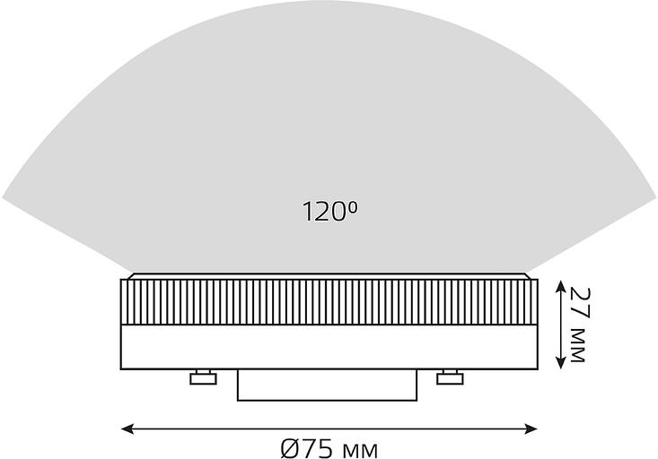 Лампа светодиодная Gauss 8Вт цок.:GX53 таблетка 220B св.свеч.бел.теп. Tablet (упак.:10шт) (108008108) фото 6