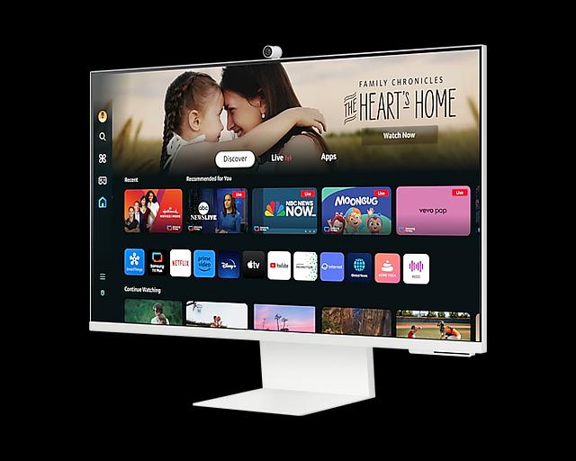 Монитор Samsung 32" Smart monitor M8 S32DM801UI VA 16:9 3840x2160x60Hz 4ms 400cd 3000:1 178/178 1млрд HDMI USB-C(65W) 2*USB 2.0 Spk10W Tizen HDR10+ sRGB 99% Tilt HAS Pivot Cam WiFi5 BT5.2 VESA White ПультДУ (LS32DM801UIXCI) фото 4