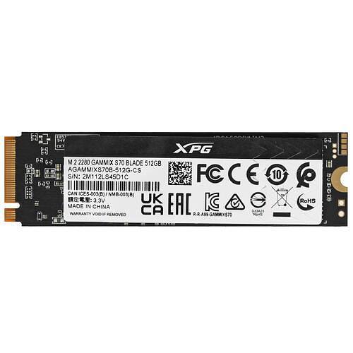 SSD жесткий диск M.2 2280 512GB AGAMMIXS70B-512G-CS ADATA фото 2