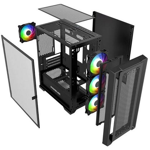 Корпус Powercase Корпус Powercase ByteFlow Micro Black, Tempered Glass, 4х 120mm ARGB fans, ARGB HUB, чёрный CAMBFB-A фото 8