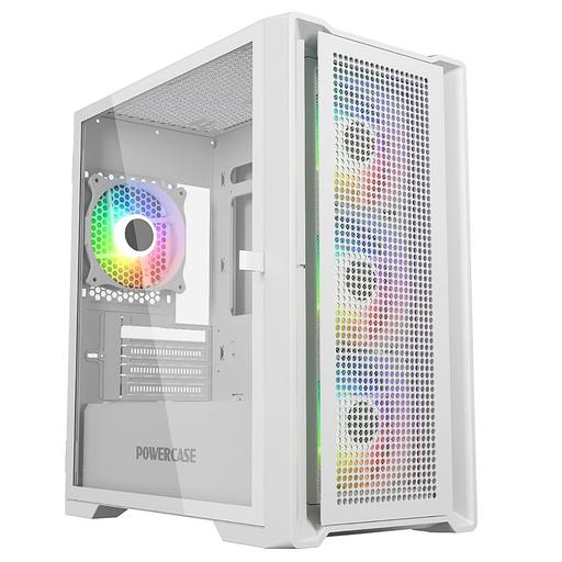 Корпус Powercase Alisio Micro X4W V2, Tempered Glass, 4х 120mm ARGB fans, ARGB HUB, белый, mATX (CAMCXW-A4) фото 1