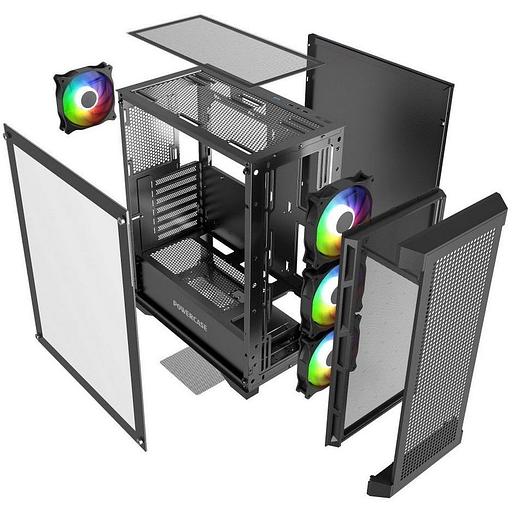 Корпус Powercase Корпус Powercase Ultimate Black, Tempered Glass, 4x 120mm ARGB fans, ARGB HUB, чёрный, ATX (CUB-A4) фото 9