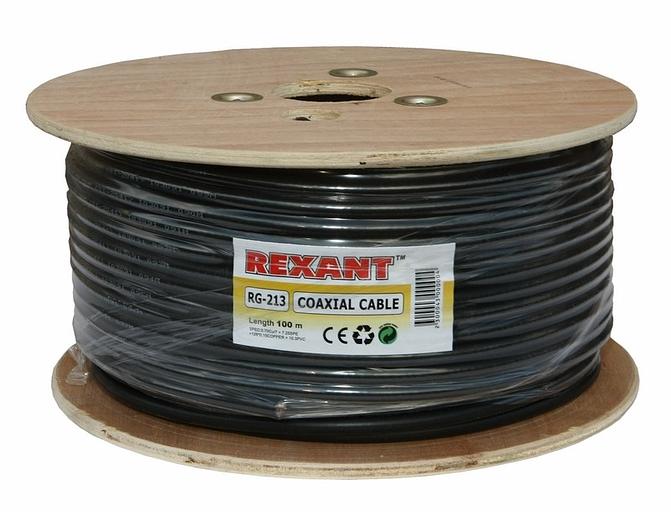 REXANT (01-2041) Кабель RG-213, (96%), 50 Ом, 100м., черный фото 2