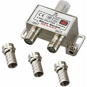 REXANT 05-6101 ДЕЛИТЕЛЬ ТВ х 2 + 3шт. F "BOX" 5-1000 МГц "Silver" фото 1