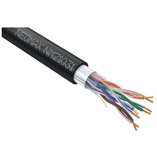 Кабель NEOMAX [NM21031] F/UTP cat.5e 4 пары (305 м) 0.48 мм (24 AWG) Медь, внешний, PE, черный фото 1