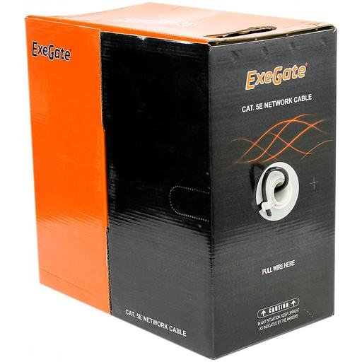 Exegate EX256749RUS Кабель UTP 4 пары кат.5e Exegate 100% медь, 24AWG, внешн. прокладка, без троса, бухта 305м, черн., PE фото 1